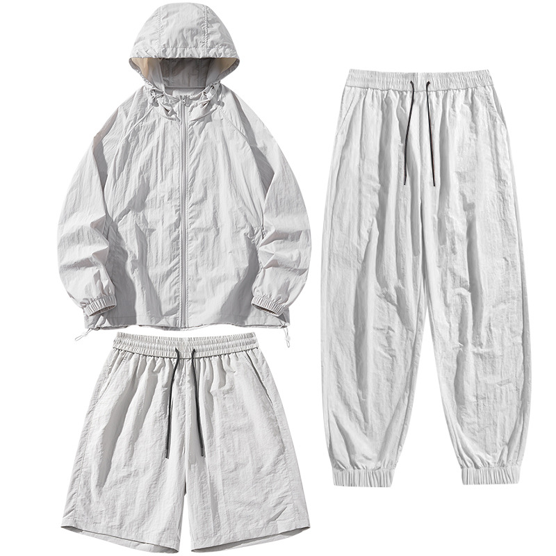 Outdoor Sport Climbing Gear - Męski-Damski-Zestaw-Sportowy-Zoptymalizowany-Dla-Ochrony-Przed-UV-Do-Aktywności-Zewnętrznych-Nylon-Ice-Silk-Odzież-Dyfuzująca-Od-Pary-Wzmacniany-Czapką-Wiosna-Lato-Jesień-Ekspedycja-Wspinaczka-Turystyka